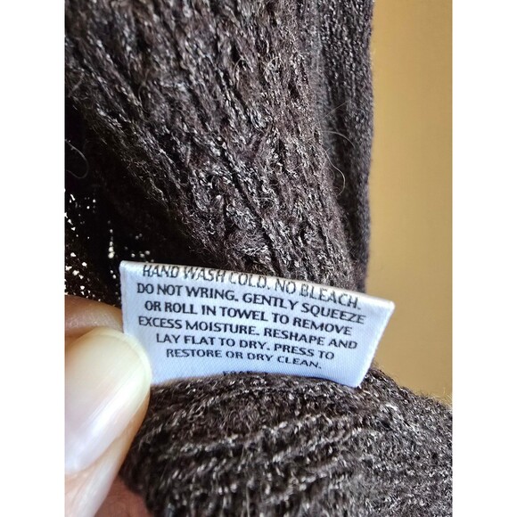 Eileen Fisher brown nylon/alpaca/wool/silk cardigan size large - Picture 6 of 6